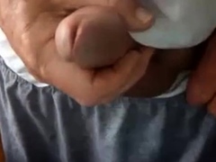 old man jerking his big dick